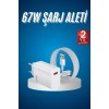 Hızlı Şarj Aleti Adaptörü Kablo Seti 67W Uzun Ömürlü Beyaz