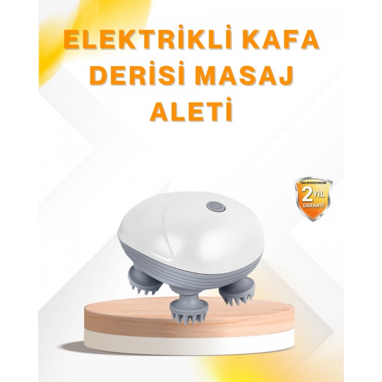 Şarjlı Kafa Masaj Aleti 3 Hız Ayarlı Derin Masaj
