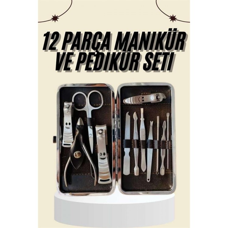 Tırnak Bakımı Tırnak Makası Profesyonel 12 Parça El Ayak Manikür Pedikür Seti