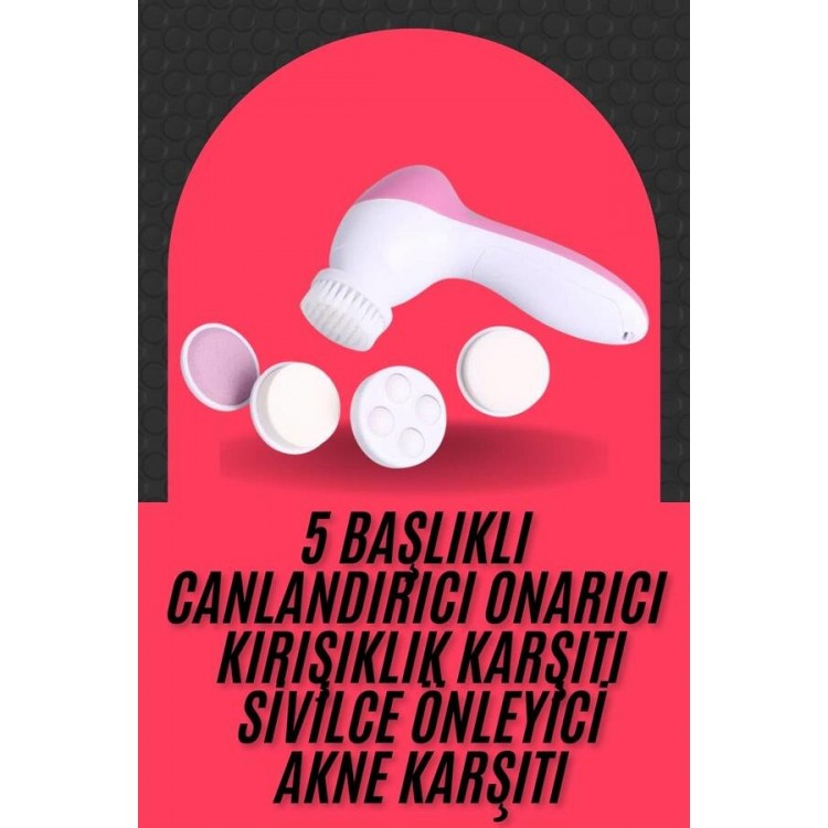 Cilt Temizleme ve Masaj Aleti 5 Başlıklı Akne ve Sivilce Önleyici