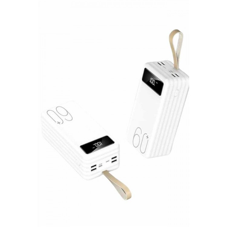 Powerbank 60.000 Mah Taşınabilir Şarj Hızlı El Fenerli Dijital Göstergeli