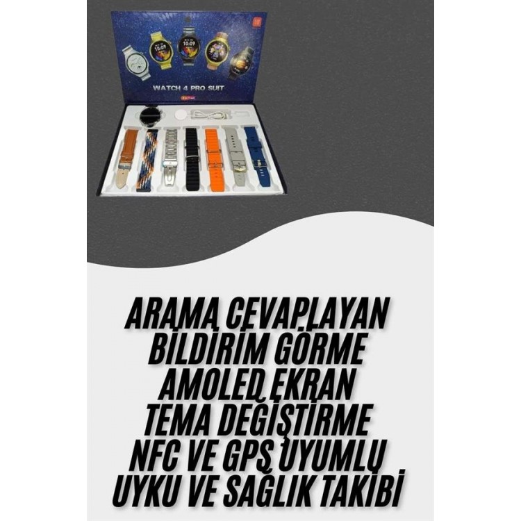 Akıllı Saat Çoklu Kordon Seçenekli Dokunmatik Ekran Nabız Sensörlü