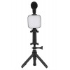 Telefon Tutucu Mini Mikrofonlu Tripod Vlog Çekim Video