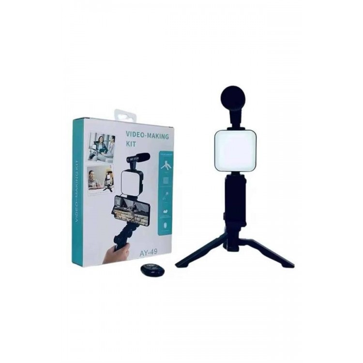 Video Making Kit Telefon Tutucu Vlog Video Mini Led Işıklı