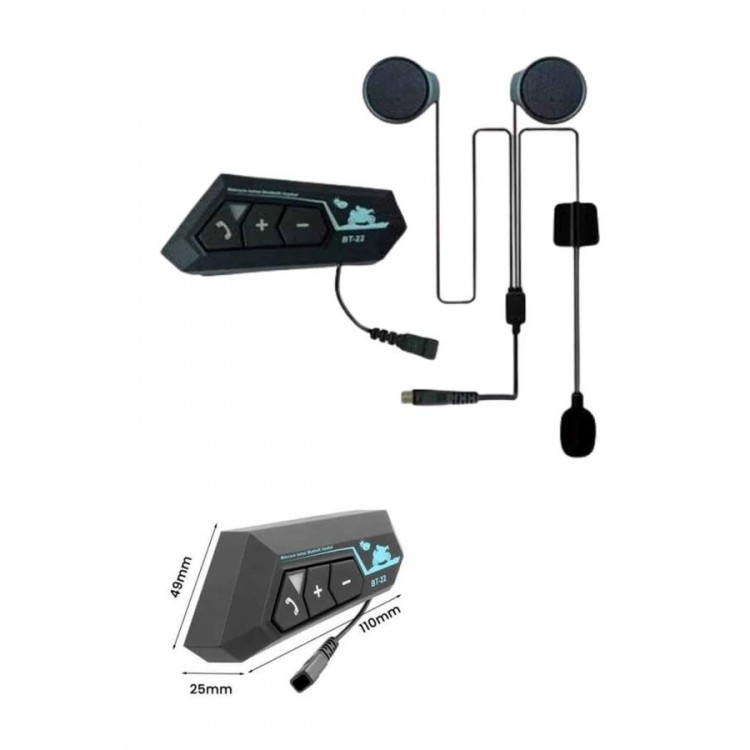 Bluetooth Kask Kulaklığı Intercom 5.0 Bluetooth Android ve İOS Uyumlu