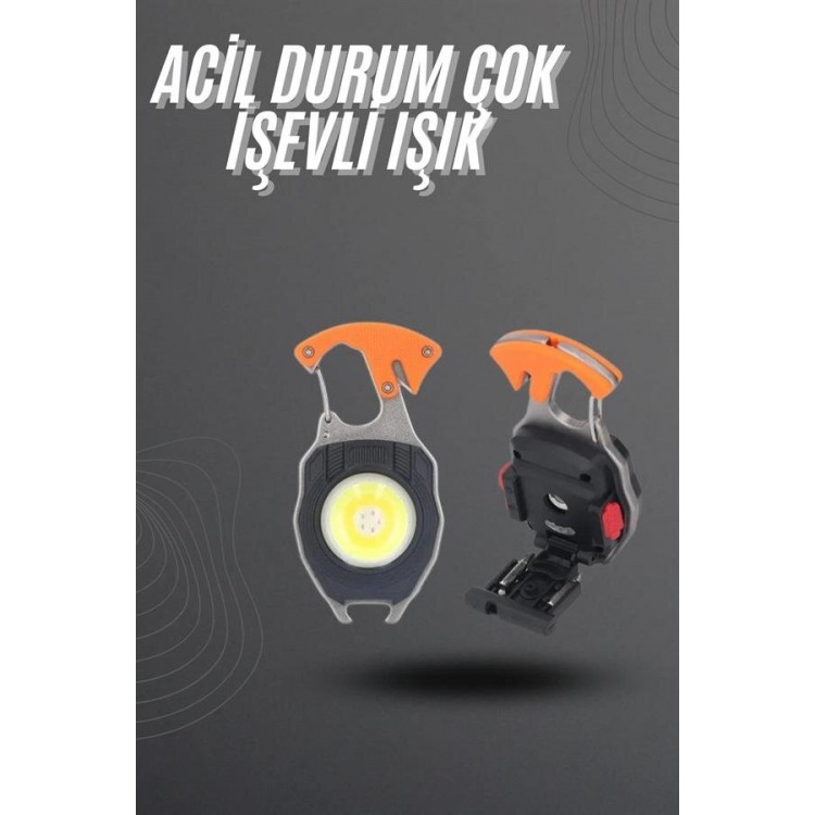 El Feneri LED Anahtarlık Çok Fonksiyonlu Mini Çakmak Özellikli