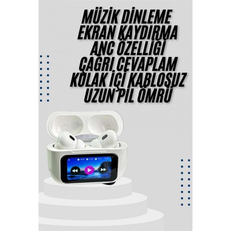 Dokunmatik Ekranlı Air Pro 2 ANC Kulaklık Kablosuz Çok Fonksiyonlu