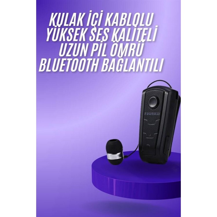 Makaralı Bluetooth Kulakiçi Yaka Kulaklığı Kablosuz Kulaklık