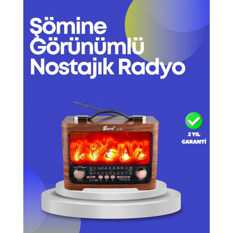 Taşınabilir Kamp Hoparlörü – Solar Şarjlı Şömine Efektli 7W Güçlü Ses