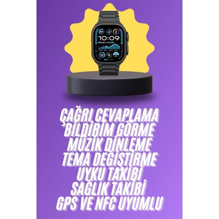 Ultra 3 Kordonlu Amoled Ekran Akıllı Saat Çok Fonksiyonlu Uyku ve Sağlık Takibi
