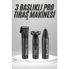 Dijital Göstergeli 3 Başlıklı Tıraş Makinesi Islak Kuru Lazer Öncesi Günlük