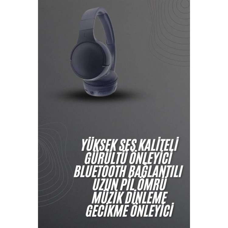 Kablosuz Bluetooth Kulaklık Kulak Üstü Ayarlanabilir Uzun Ömürlü