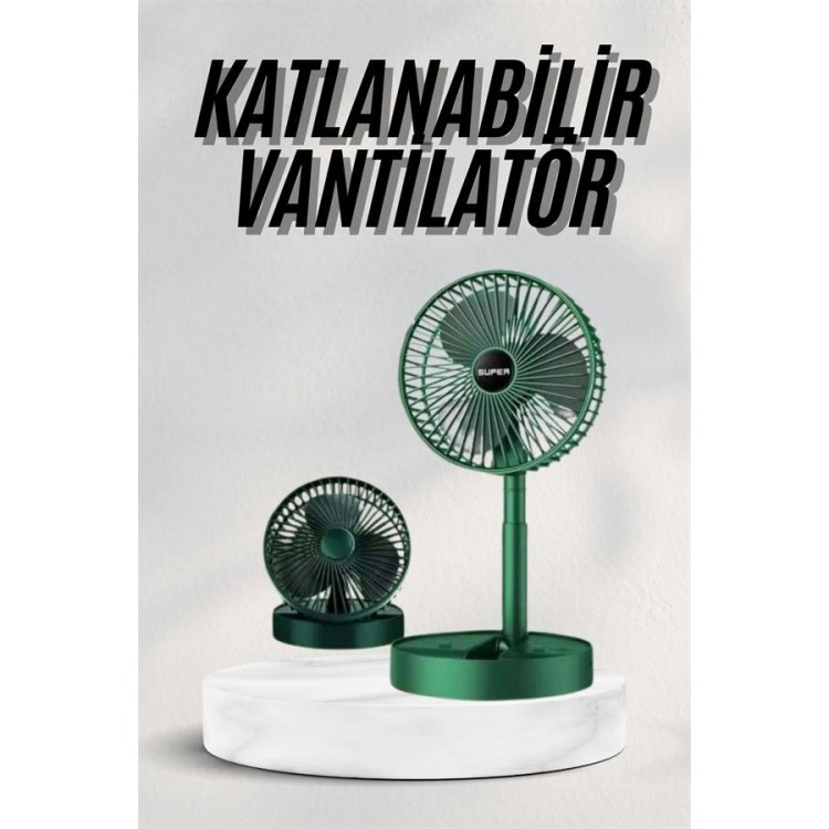 Katlanabilir Teleskopik Şarjlı Fan Masaüstü Soğutucu Vantilatör