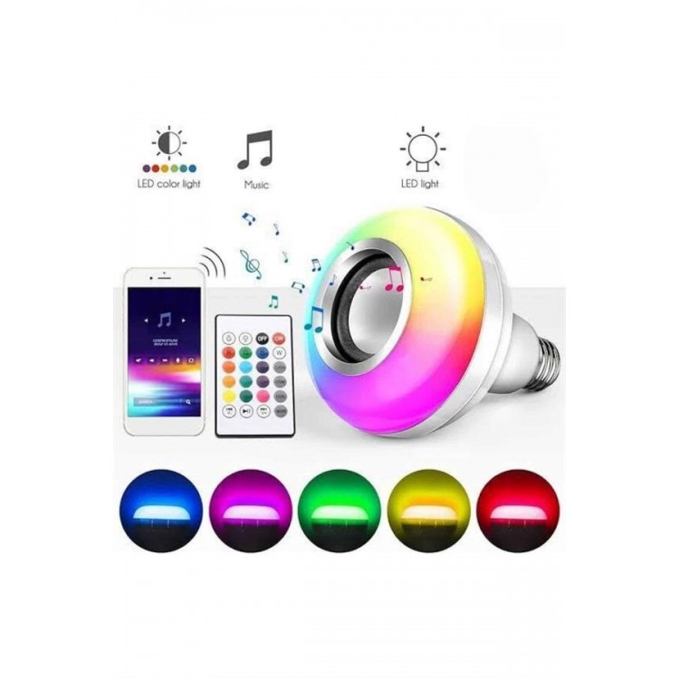 Bluetooth Hoparlör Akıllı Rgb Led Işık Renk Değiştirme Ses Bombası Ampül Görünümlü
