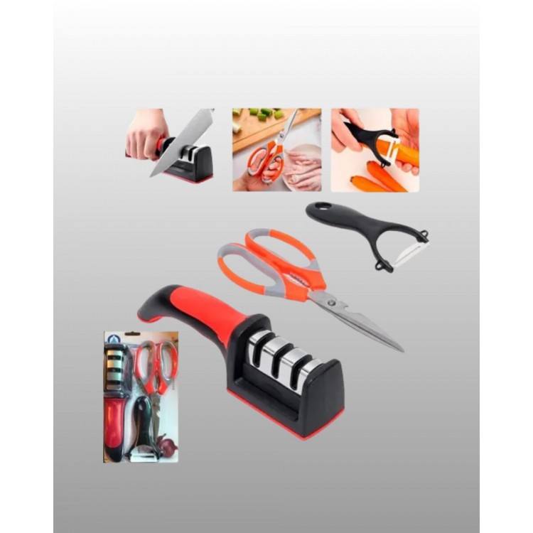 3 Parçalı Çok Fonksiyonlu Mutfak Makas Seti – Paslanmaz Çelik Ergonomik Tasarım