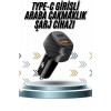 Hızlı Oto Şarj Cihazı 38W Çift Girişli HIzlı Şarj Oto Çakmaklık Type-C