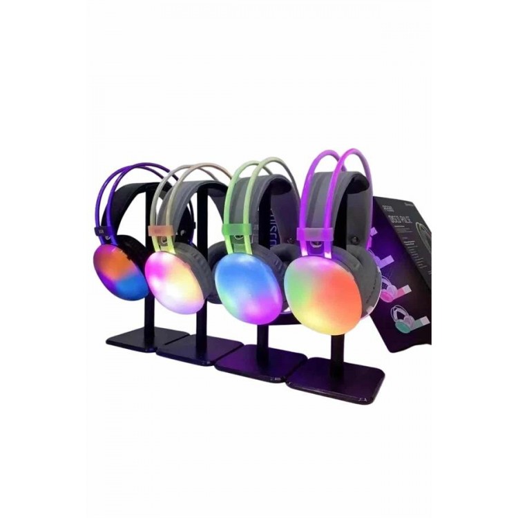 RGB Işıklı Yüksek Ses Kaliteli Kablosuz Kulak Üstü Bluetooth Kulaklık