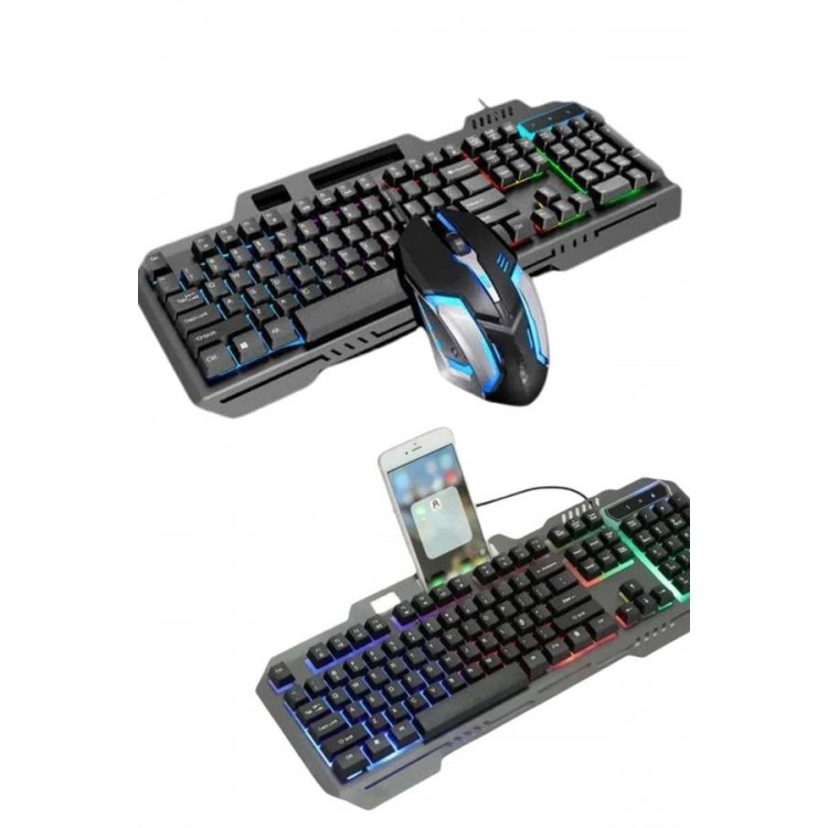 RGB Işıklı Gaming Oyuncu Klavye Q Klavye Mouse Hediyeli
