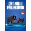 Android Projeksiyon Siyah Taşınabilir Sinema Projektörü 4k 1080p Ev Sineması Bluetooth