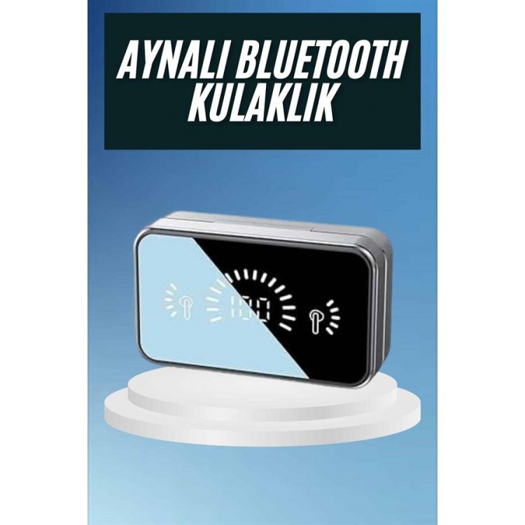 Powerbankli Bluetooth Kulaklık Yüksek Ses Aynalı Çift Dijital Gösterge Ekranı