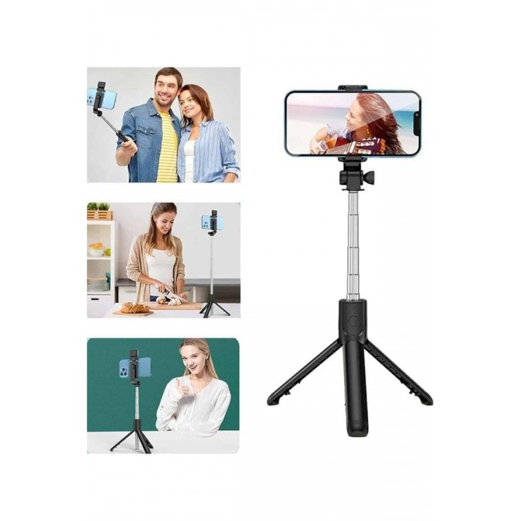 Cep Telefonu Tripod Standı Manyetik Selfie Sopa Bluetooth Uzaktan Kumandalı