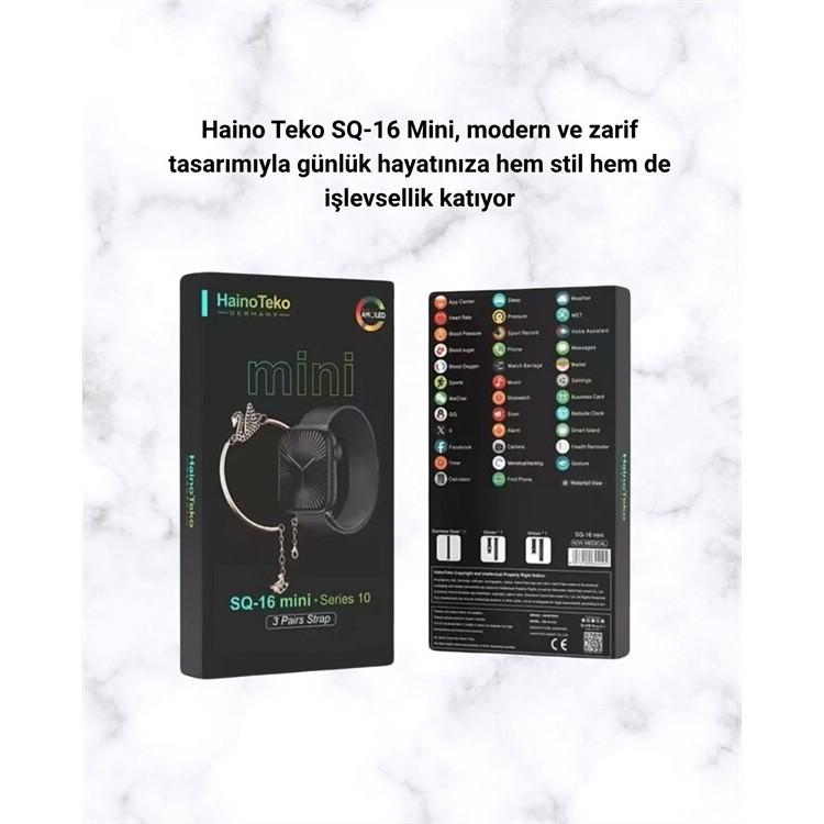 Mini Series 10 Akıllı Saat | 3 Kordon + Bileklik Hediyeli Tüm Telefonlarla Uyumlu