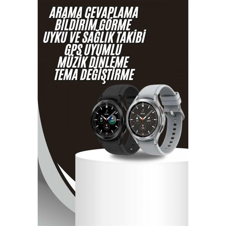 Akıllı Saat Bluetooth Bağlantılı Yuvarlak Ekran Plastik Kordonlu