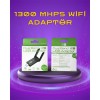 Yüksek Hızlı 1200 Mbps Çift Bant USB WiFi Adaptör – Güçlü Sinyal Geniş Uyumluluk