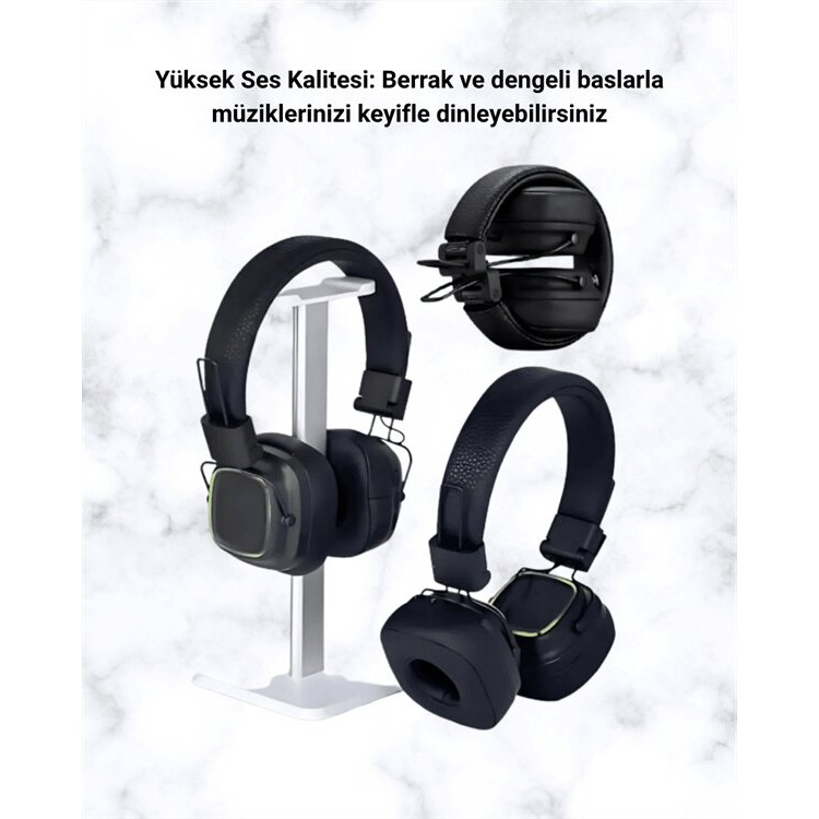 Kablosuz RGB Işıklı Katlanabilir Bluetooth Kulak Üstü Kulaklık