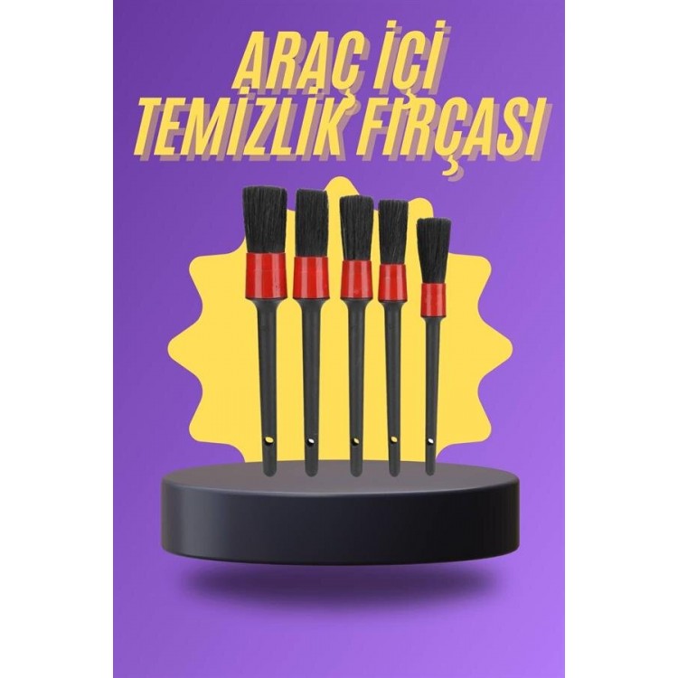 5 Parça Araç İçi Temizlik Fırçası Araç İçi-Dışı Temizleme Fırça Seti