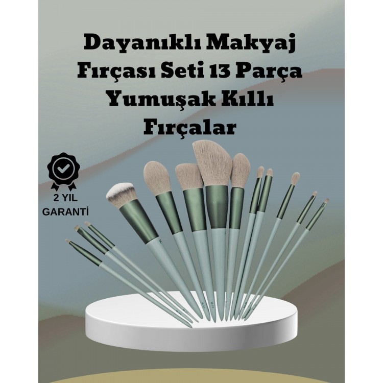 umuşak Kıllı Estetik Tasarımlı 13'lü Makyaj Fırçası Seti Günlük ve Profesyonel Kullanım