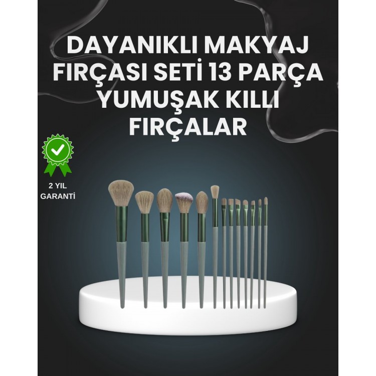 13'lü Fiber Kıllı Yumuşak Makyaj Fırçası Seti Taşınabilir ve Ergonomik Tasarım