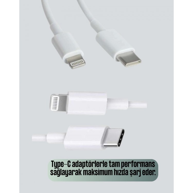 Aşırı Şarj ve Pil Koruması ile Akıllı Çipli Lightning Kablo 1.2m