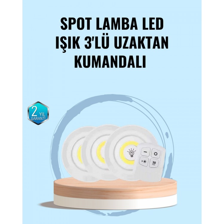Remote Controlled Adhesive Suitable for Home Office CampingWireless Led Spot Lamps