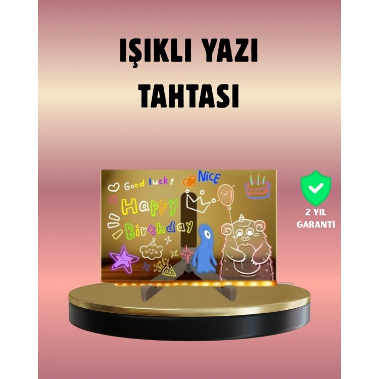 USB Bağlantılı LED Akrilik Çizim ve Not Tahtası