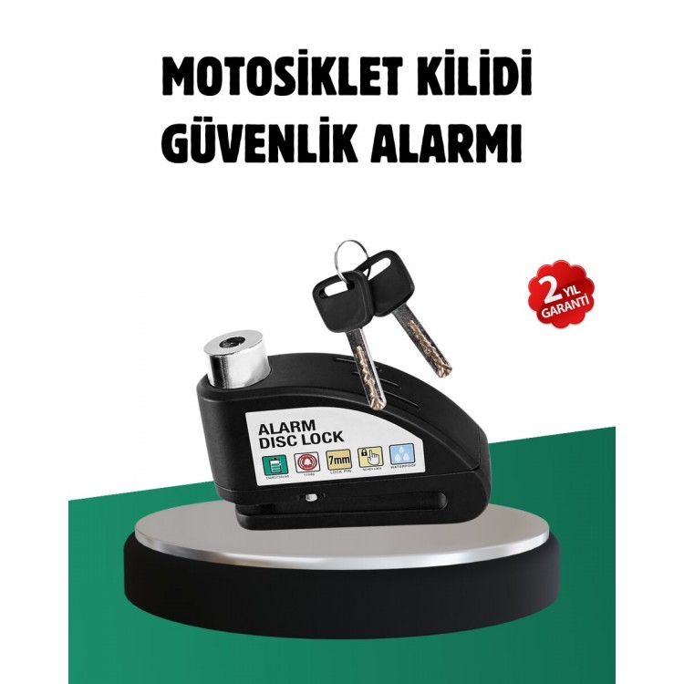 Titreşim Sensörlü Alarm Disk Kilidi Motosiklet Scooter Bisiklet