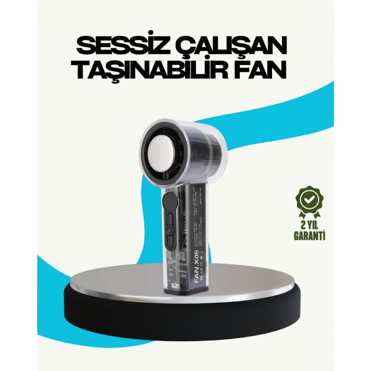 Sessiz Çalışan Taşınabilir Fan | USB Şarjlı ve Kompakt Tasarım