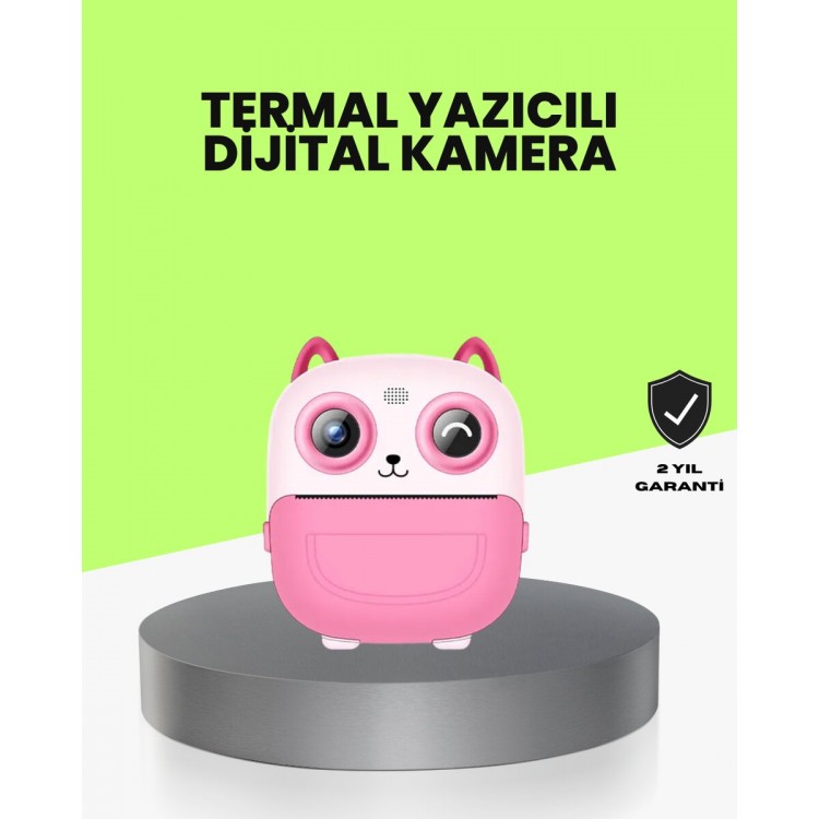 Termal Baskı Özellikli Çocuk Kamerası 1080P Video Destekli
