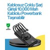 10000mAh Kablosuz ve Hızlı Şarj Destekli Powerbank – Taşınabilir Şarj Gücü
