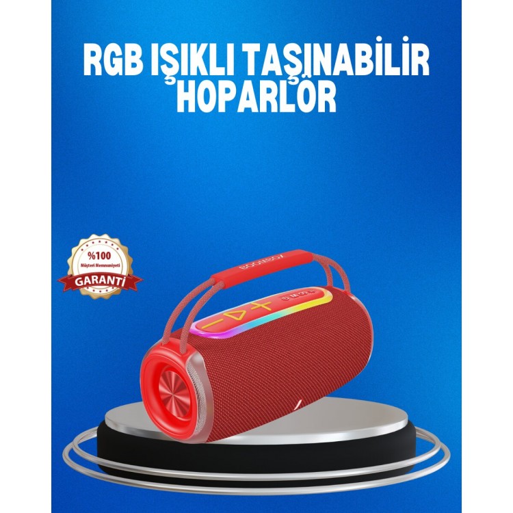 RGB LED Işıklı 20W Taşınabilir Hoparlör Bluetooth 5.3 + Type-C Şarj