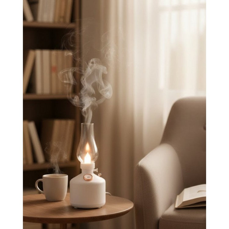 Retro LED Işıklı 1200 mAh Şarjlı Aroma Difüzörü 280 ml Su Kapasiteli