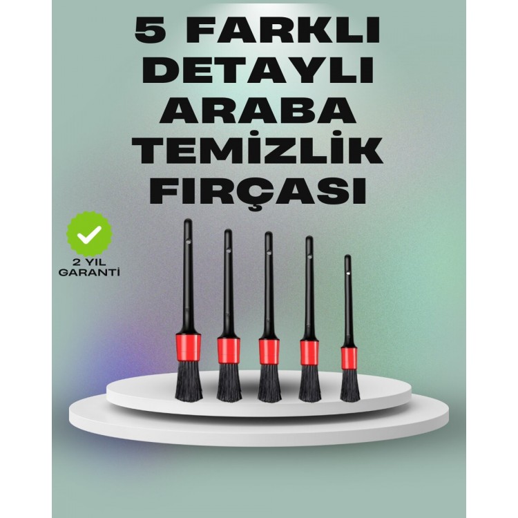 5'li Araç Temizlik Fırça Seti-Detaylı Temizlik İçin Çok Amaçlı Fırçalar