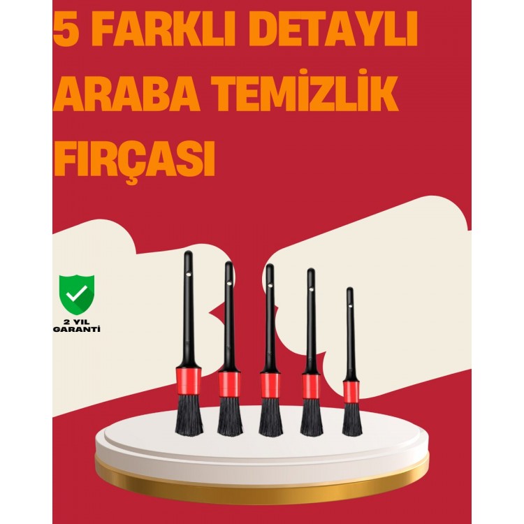 Araç İçi Detaylı Temizlik Seti-Araba Jant ve İç Yüzey Temizlik Fırçaları
