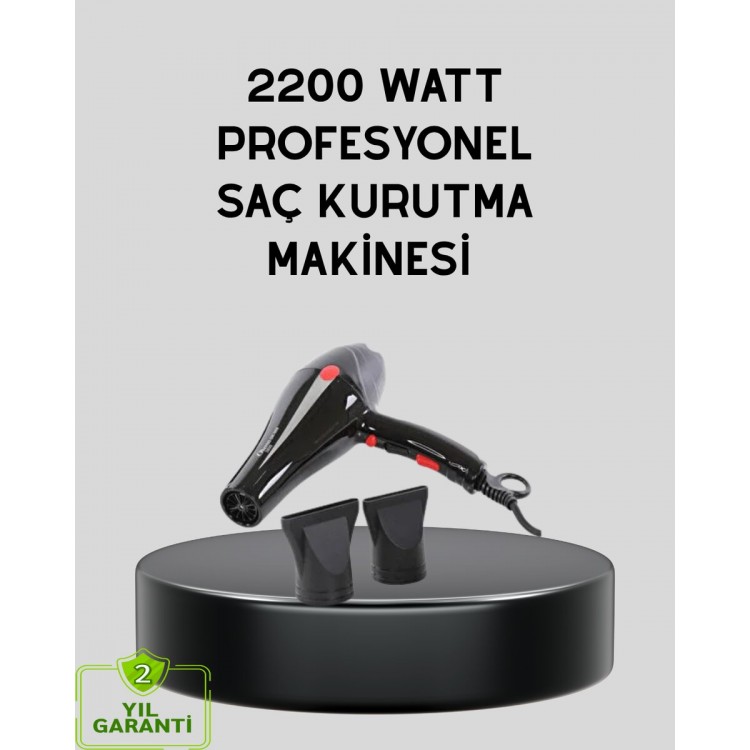 Profesyonel 2200W Fön Makinesi – AC Motorlu Hızlı Kurutma Hafif Tasarım