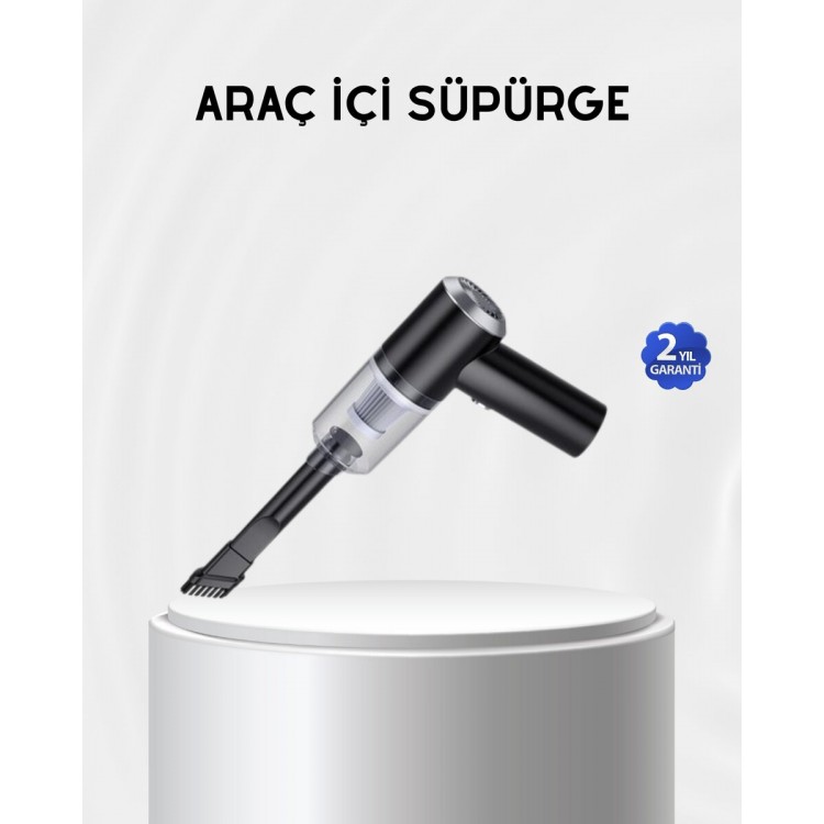Kablosuz El Süpürgesi – Araç İçi Temizlik İçin 5500PA Güçlü Emiş USB Şarjlı