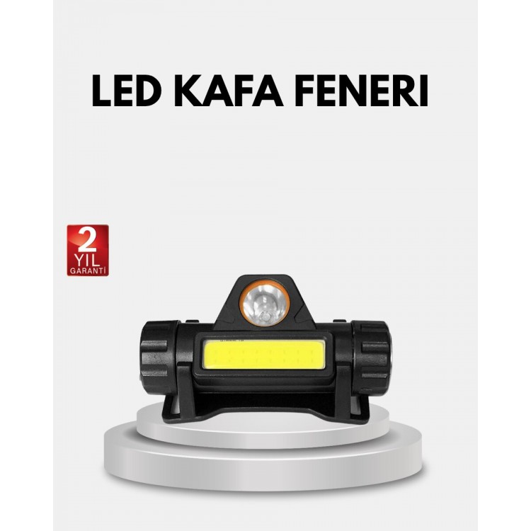 Profesyonel Şarjlı LED Kafa Lambası – Uzun Mesafe + Ortam Aydınlatması