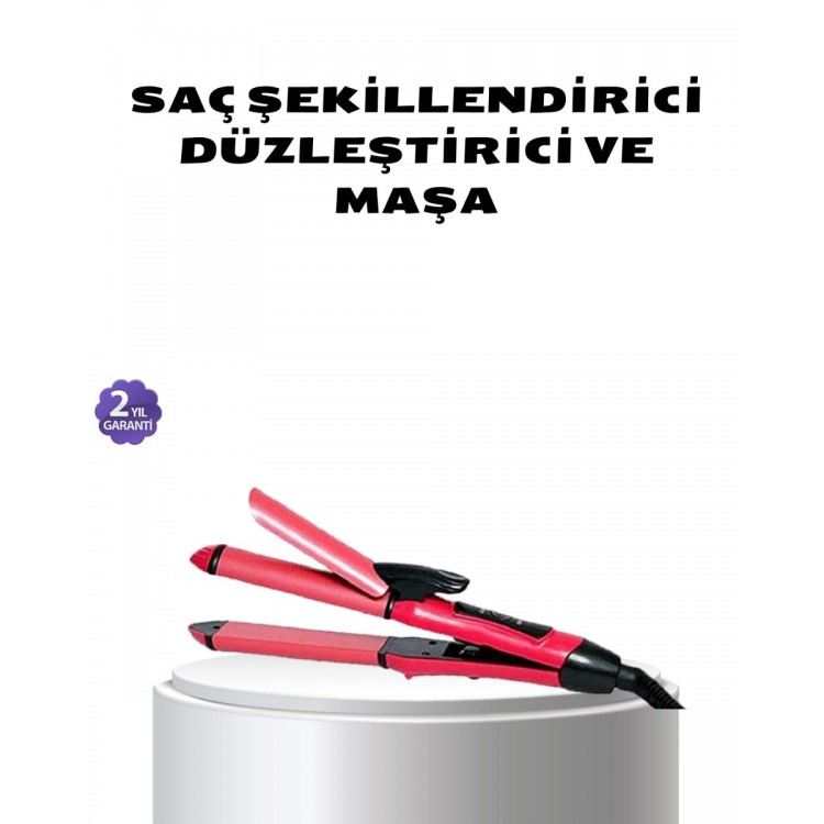 Dereceli Seramik Saç Düzleştirici – 5 Isı Seviyesi 200°C Maksimum Sıcaklık