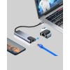 Alüminyum Kasalı MacBook USB-C Hub – 4K HDMI USB 3.0 SD/TF Kart Girişi PD Şarj Desteği