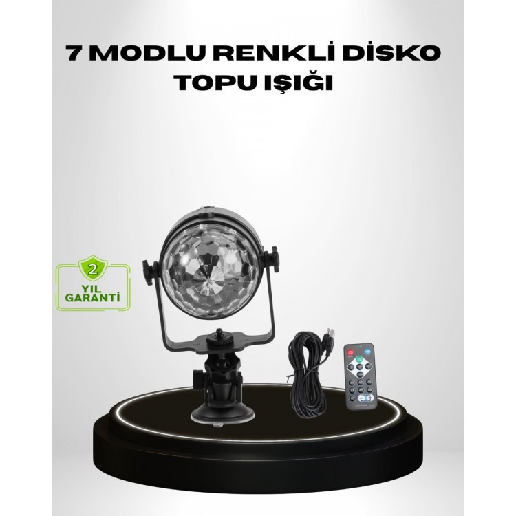 Ritme Duyarlı LED Disko Topu – Renkli Işık Gösterili Parti Lambası