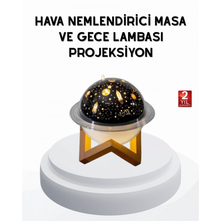 USB Mini Hava Nemlendirici ve Projeksiyon Lamba – Taşınabilir Sessiz Dekoratif Aromaterapi Cihazı